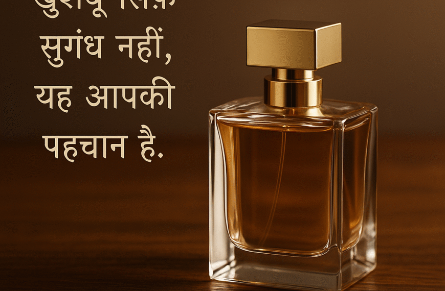 Luxury Perfume Bottle on a Wooden Table