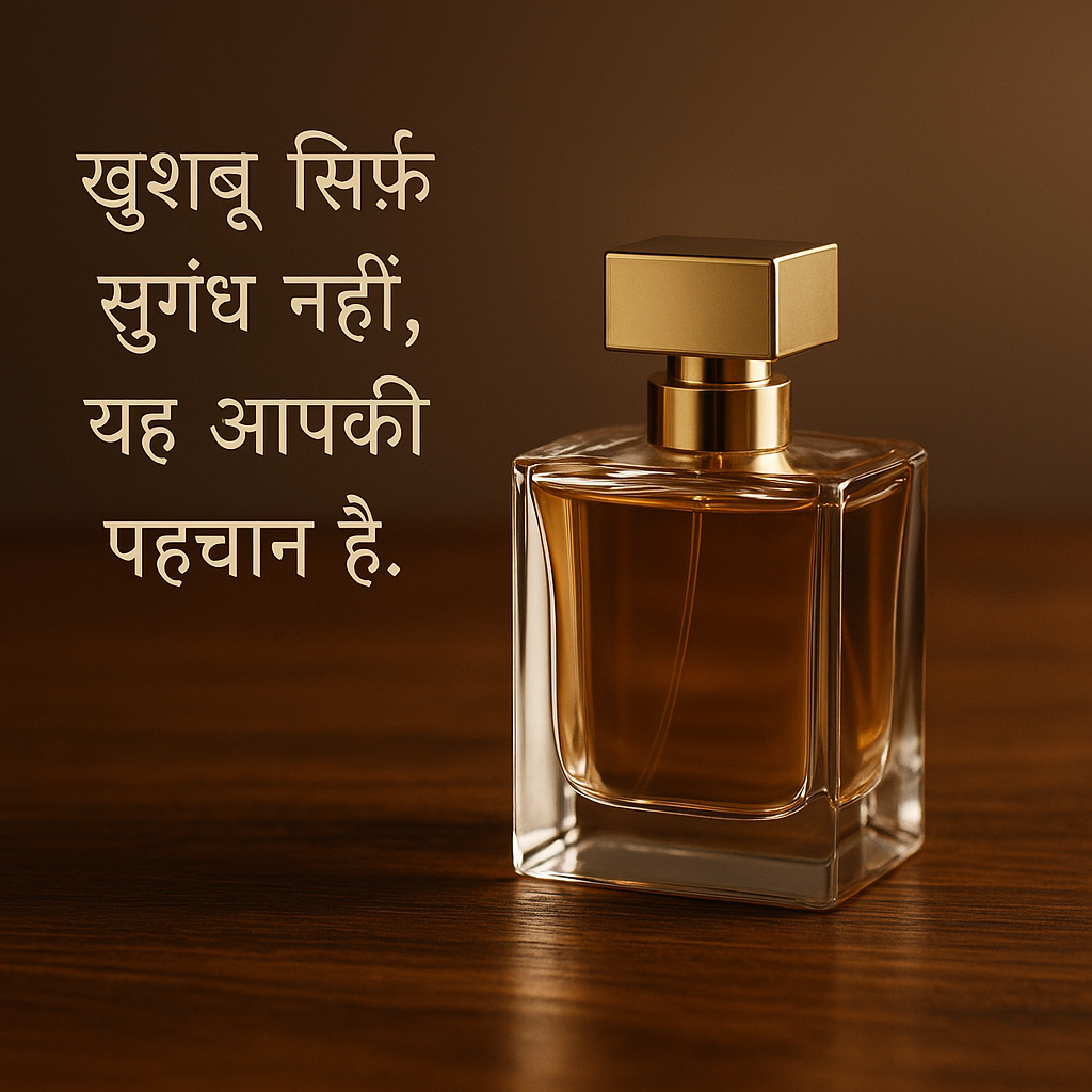 Luxury Perfume Bottle on a Wooden Table