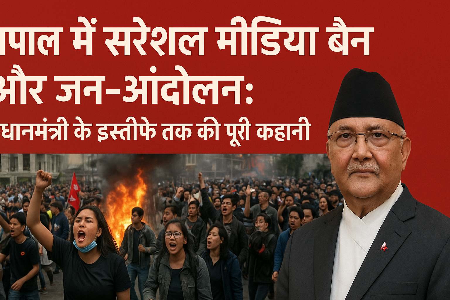 नेपाल में सोशल मीडिया बैन और जन आंदोलन, पीएम केपी शर्मा ओली का इस्तीफ़ा