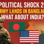 Geopolitical Shock 2025 – US Army in Bangladesh with flags of USA and Bangladesh, impact on India and South Asia Security.