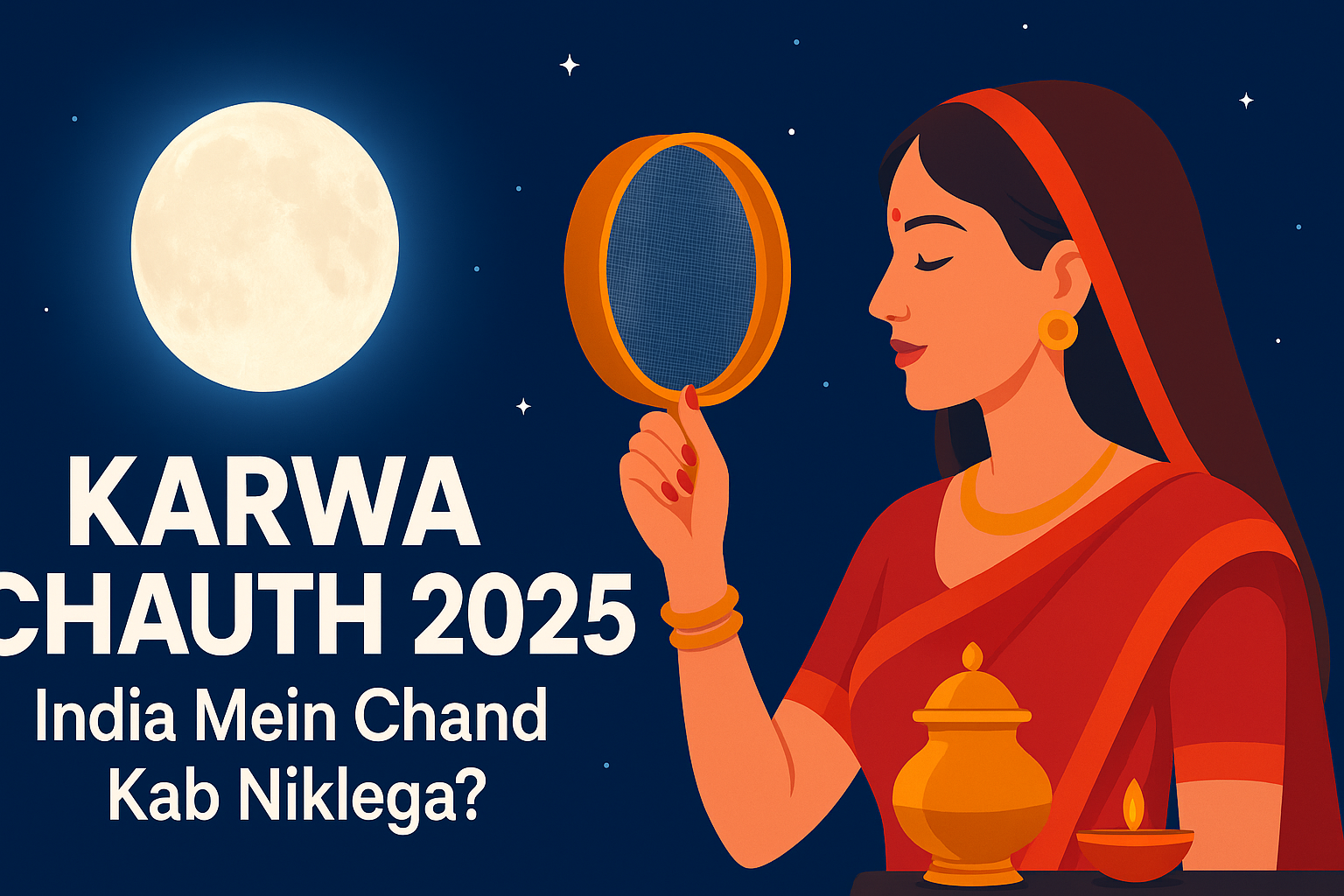 Karwa Chauth 2025 Moon Rise Time in India – Chand kab niklega today