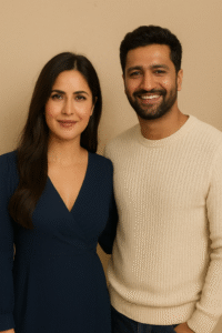 Katrina Kaif और Vicky Kaushal अपने पहले बेटे के जन्म की खुशी में साथ मुस्कुराते हुए, बॉलीवुड के नए पेरेंट्स।