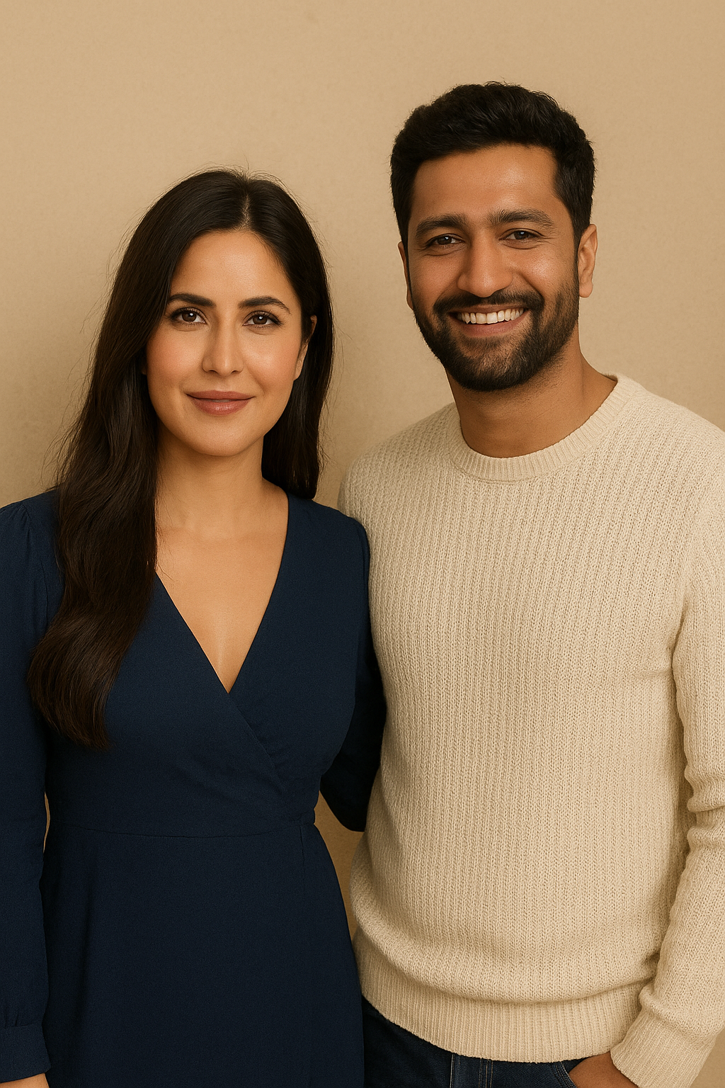 Katrina Kaif और Vicky Kaushal अपने पहले बेटे के जन्म की खुशी में साथ मुस्कुराते हुए, बॉलीवुड के नए पेरेंट्स।